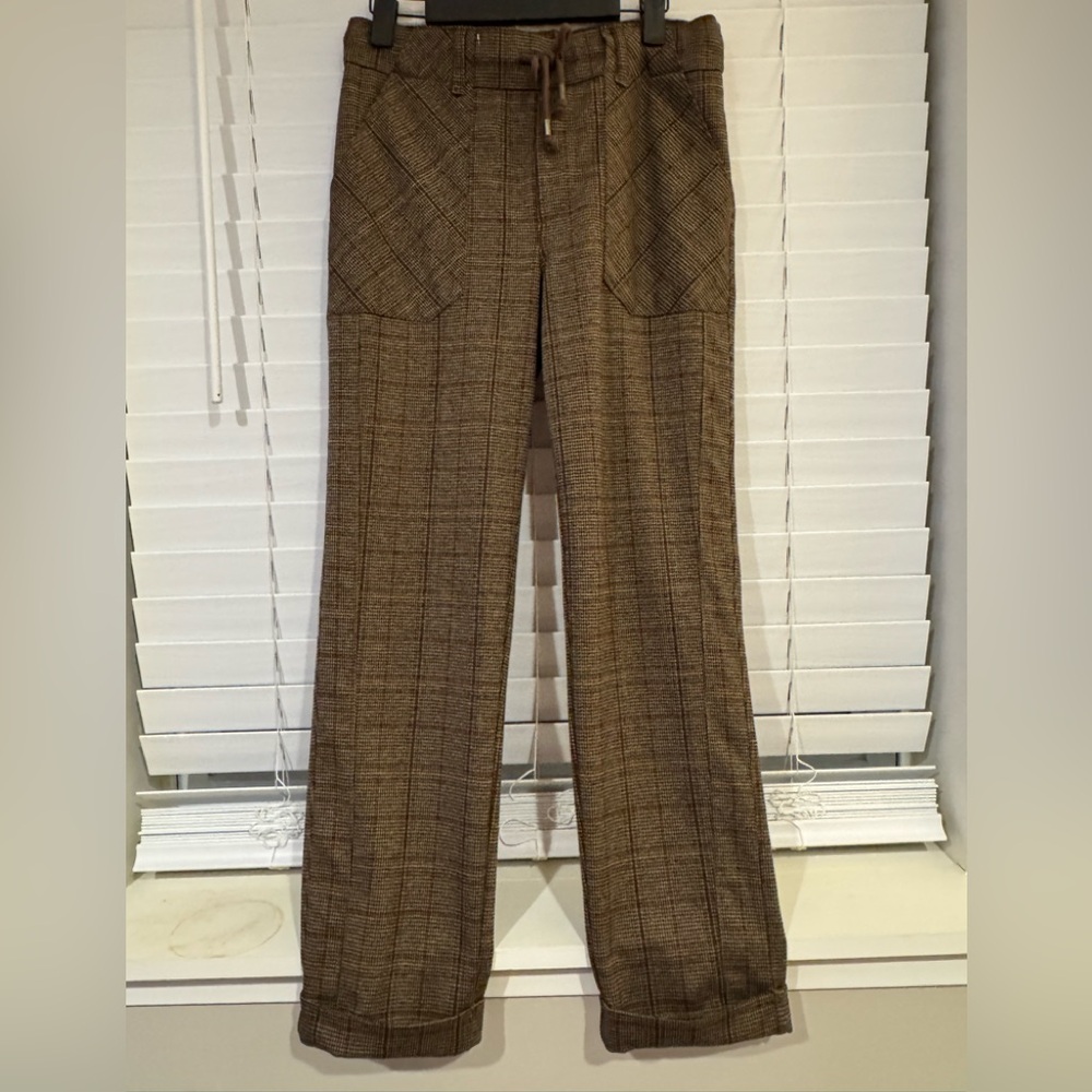 Womens Brown high rise Plaid Pants